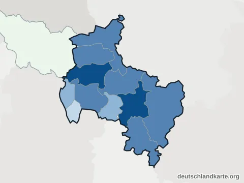 Vorschau: Einwohnerkarte vom Landkreis Verden