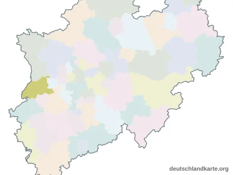 Vorschau: Karte im Bundesland vom Kreis Viersen