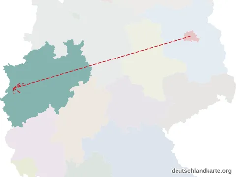 Vorschau: Entfernungskarte vom Kreis Viersen