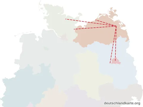 Vorschau: Entfernungskarte vom Landkreis Vorpommern-Greifswald