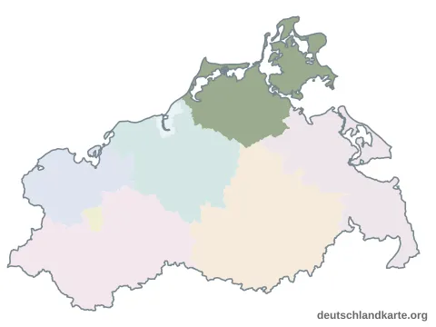 Vorschau: Karte im Bundesland vom Landkreis Vorpommern-Rügen
