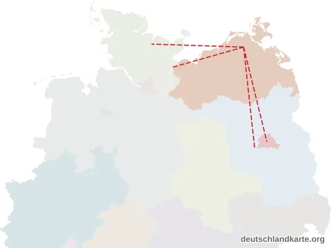 Vorschau: Entfernungskarte vom Landkreis Vorpommern-Rügen