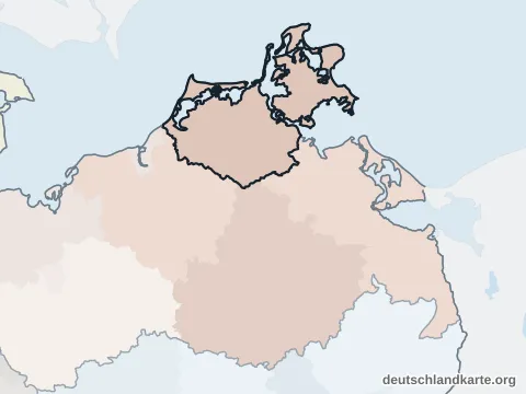 Vorschau: Nachbarkreiskarte vom Landkreis Vorpommern-Rügen
