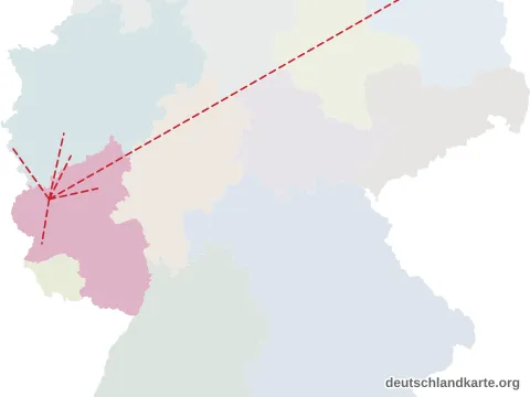 Vorschau: Entfernungskarte vom Landkreis Vulkaneifel