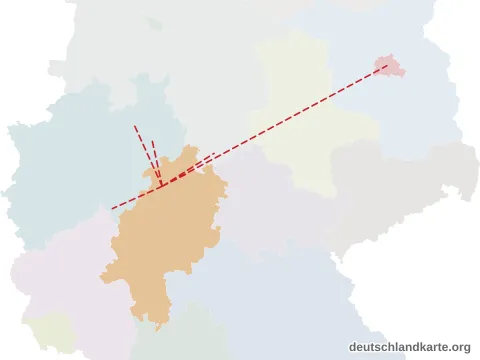 Entfernungskarte: Landkreis Waldeck-Frankenberg