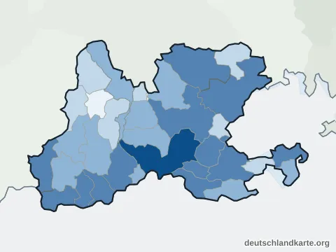 Vorschau: Einwohnerkarte vom Landkreis Waldshut