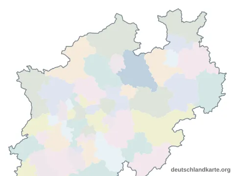 Vorschau: Karte im Bundesland vom Kreis Warendorf