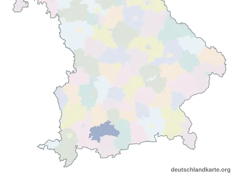 Karte: Landkreis Weilheim-Schongau in Bayern