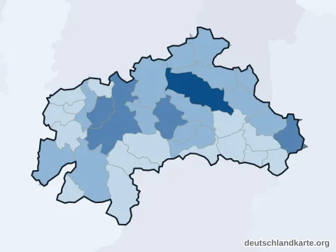 Vorschau: Einwohnerkarte vom Landkreis Weilheim-Schongau