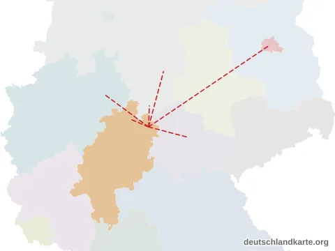 Vorschau: Entfernungskarte vom Werra-Meißner-Kreis
