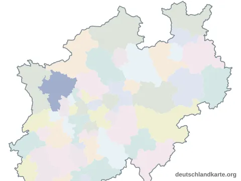 Vorschau: Karte im Bundesland vom Kreis Wesel