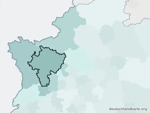 Vorschau: Nachbarkreiskarte vom Kreis Wesel