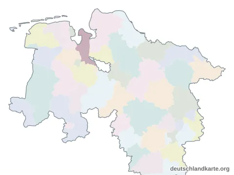 Karte: Landkreis Wesermarsch in Niedersachsen