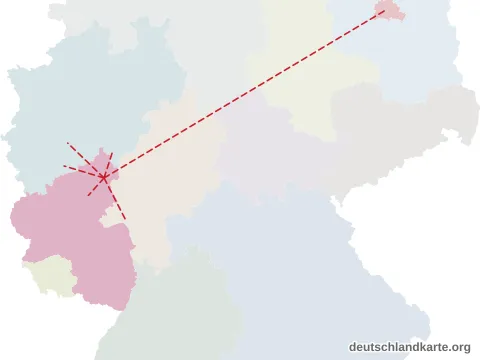 Vorschau: Entfernungskarte vom Westerwaldkreis