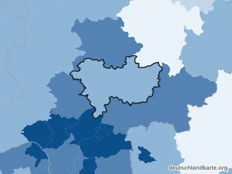 Vorschau: Bevölkerungsdichte vom Wetteraukreis