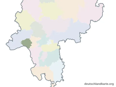 Vorschau: Karte im Bundesland von der kreisfreien Stadt Wiesbaden