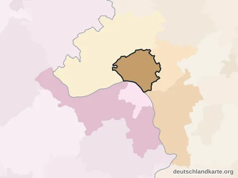 Vorschau: Nachbarkreiskarte von der kreisfreien Stadt Wiesbaden