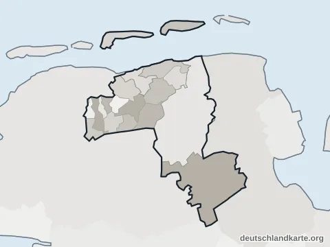 Vorschau: Ortskarte vom Landkreis Wittmund
