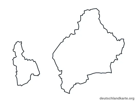 Vorschau: Umrisskarte vom Landkreis Wolfenbüttel