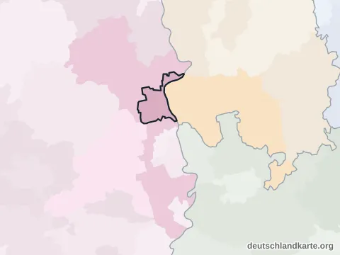 Vorschau: Nachbarkreiskarte von der kreisfreien Stadt Worms