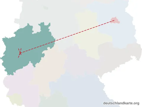 Vorschau: Entfernungskarte von der kreisfreien Stadt Wuppertal