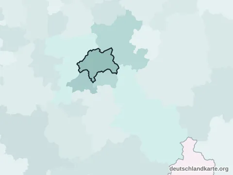 Vorschau: Nachbarkreiskarte von der kreisfreien Stadt Wuppertal