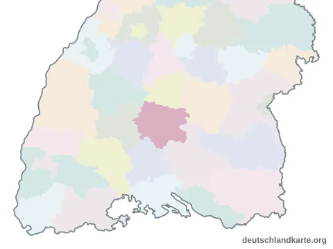 Vorschau: Karte im Bundesland vom Zollernalbkreis