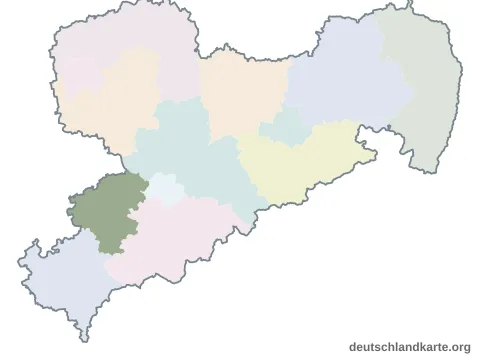 Karte: Landkreis Zwickau in Sachsen