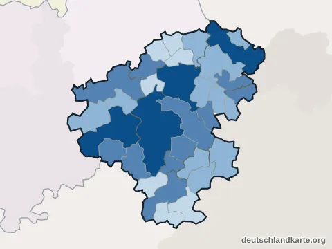 Vorschau: Einwohnerkarte vom Landkreis Zwickau