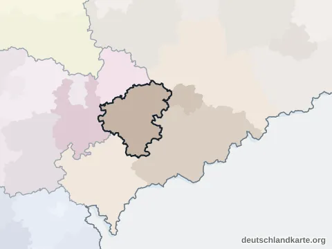Vorschau: Nachbarkreiskarte vom Landkreis Zwickau