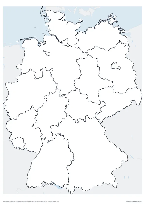Vorschau: Stumme Deutschlandkarte (Bundesländer)